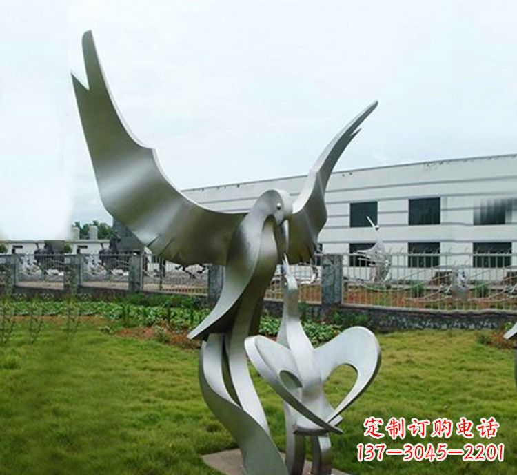 泉州“喂食”不锈钢动物鸟类景观雕塑,公园校园中国文化传承雕塑