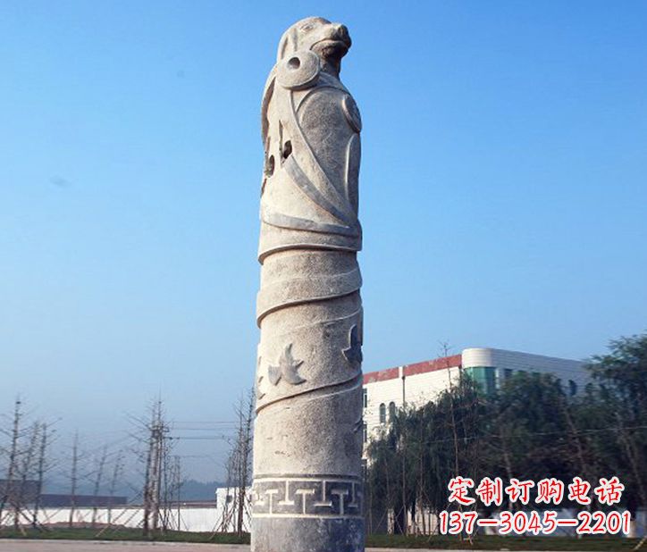 泉州12生肖石柱广场景观石雕