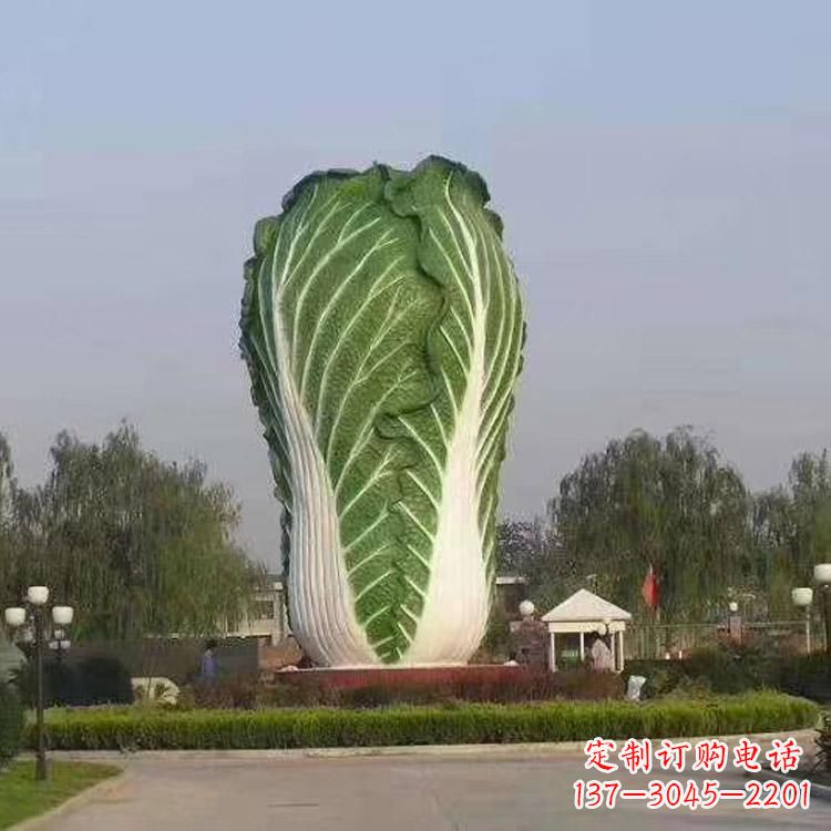 泉州玻璃钢招财白菜雕塑-城市园林仿真植物景观