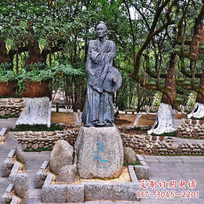 泉州八大山人铜雕塑像-中国古代历史名人著名画家朱耷雕像