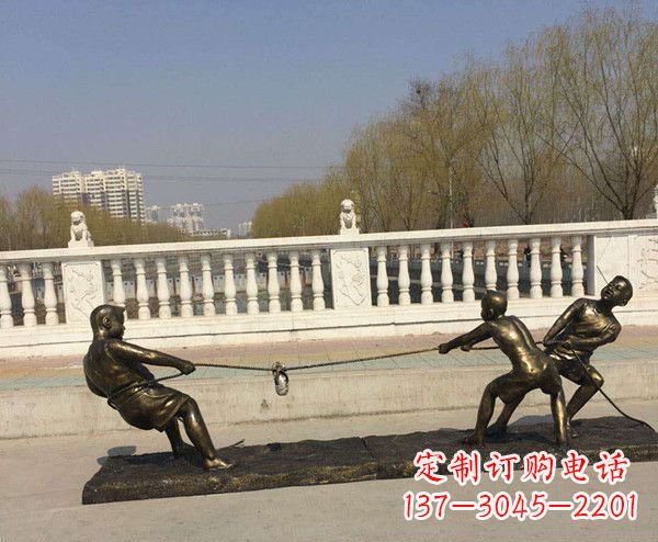 泉州拔河儿童雕塑