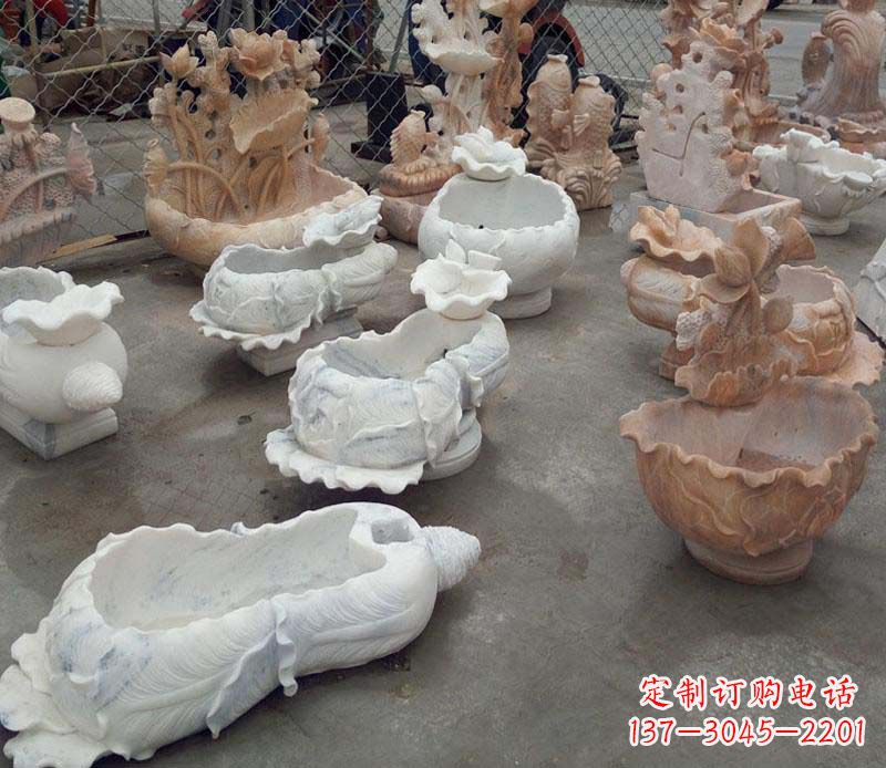 泉州白菜水盆景观石雕