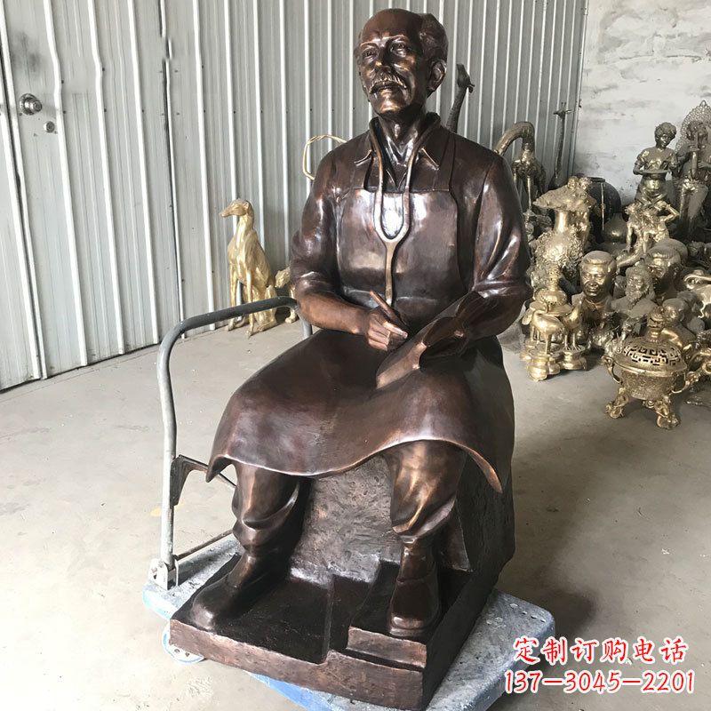 泉州白求恩坐姿纯铜雕塑