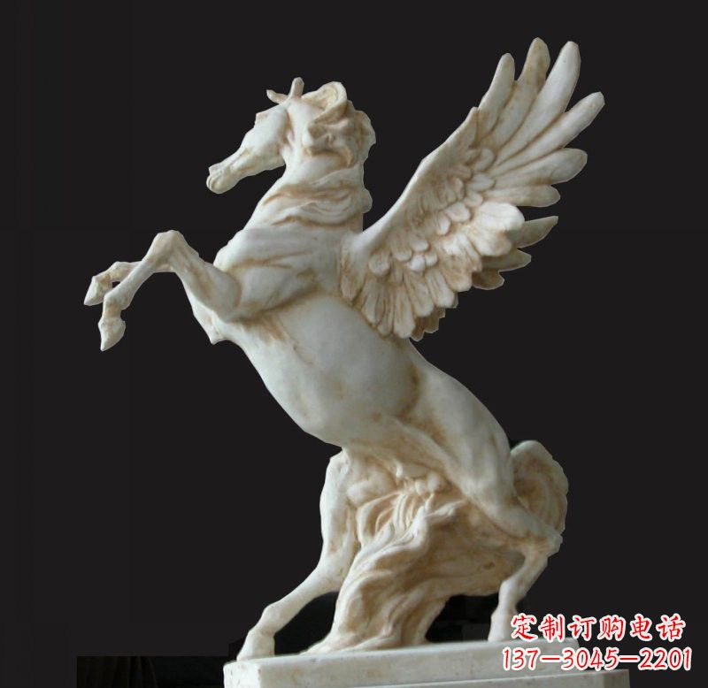 泉州白色飞马石雕