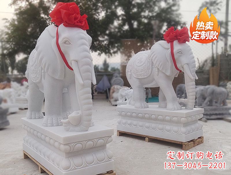 泉州白色大象雕塑让你的家居更加精致