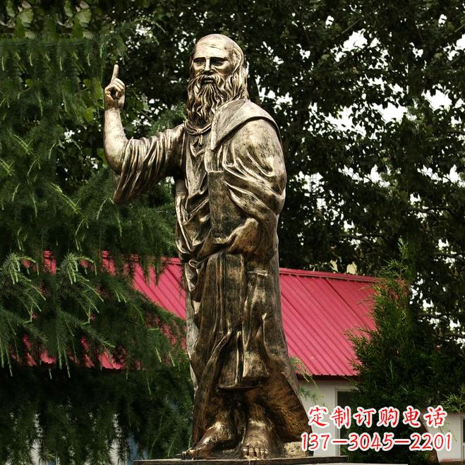 泉州柏拉图玻璃钢仿铜雕像-古希腊哲学家雕塑