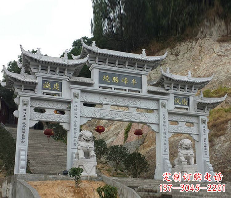 泉州半峰圣境牌坊大理石三门景区石雕一次走进古典文化的旅程