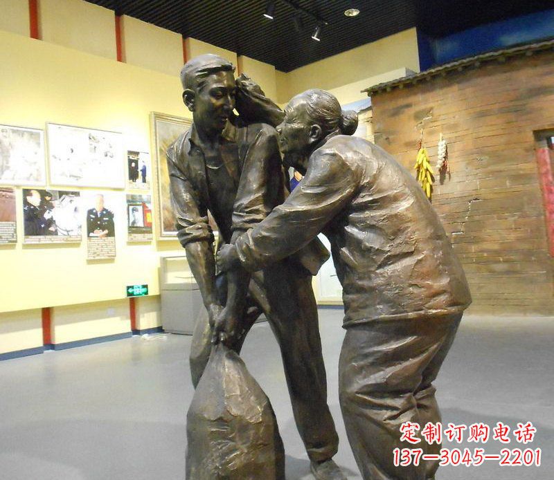 泉州帮老人干活铜雕