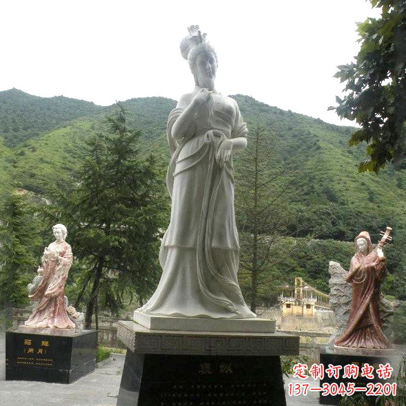 泉州褒姒雕塑-大理石石雕美女中国古代美女塑像