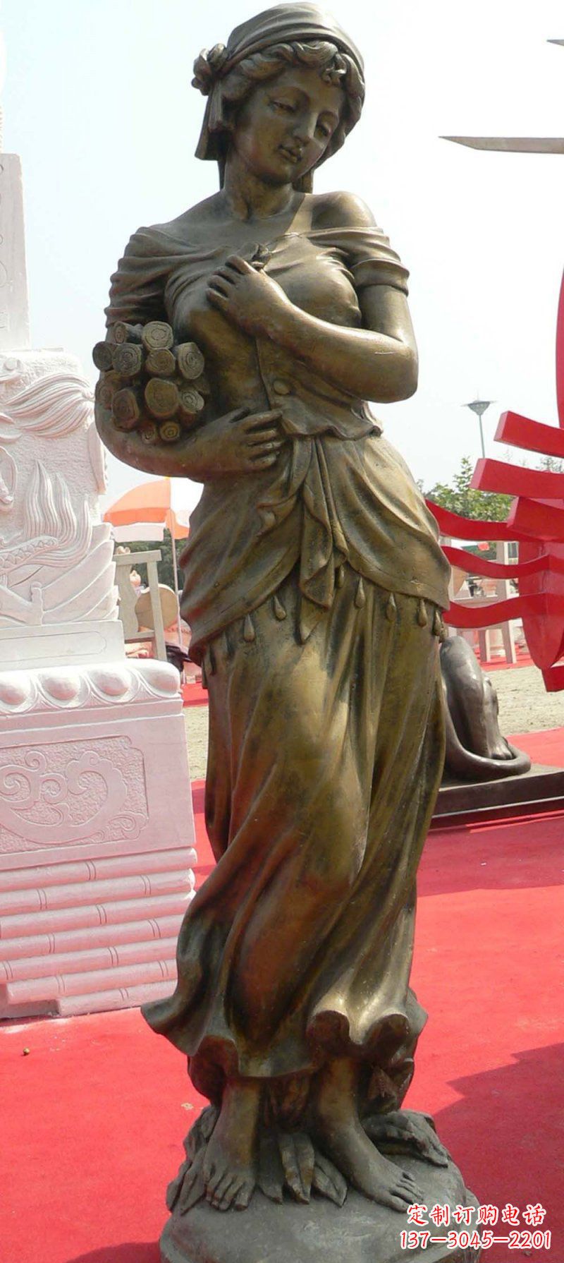 泉州少女梦想铜雕
