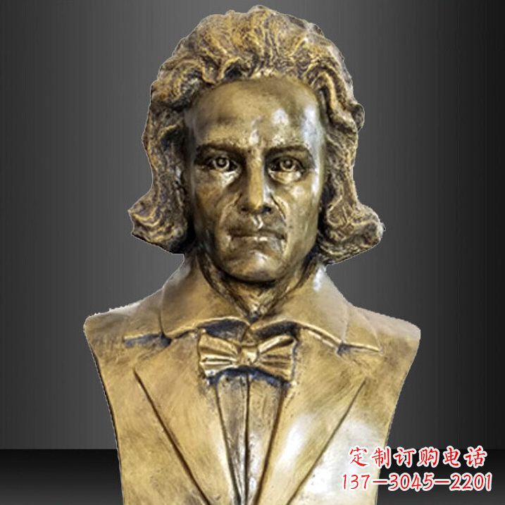 泉州贝多芬雕塑作品-纯铜铸造名人胸像