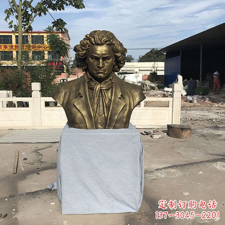 泉州贝多芬仿铜头像世纪名人著名音乐家肖像雕塑