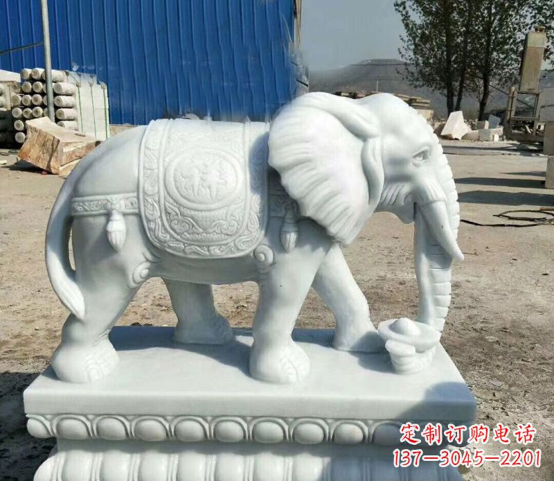 泉州大象汉白玉吊坠