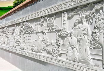 泉州“家教十则”中国历史文化大理石人物石刻浮雕