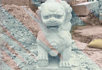 泉州公园踩绣球狮子动物石雕