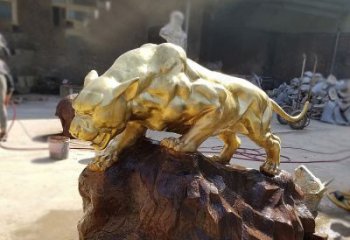 泉州铸铜雕刻的豹子公园景区情景动物雕塑