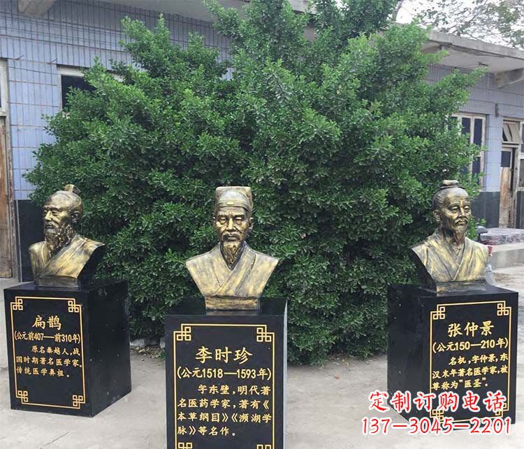 泉州扁鹊李时珍张仲景胸像古代人物铜雕