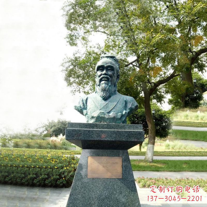 泉州扁鹊石雕头像-公园中国古代十大名医历史著名医学人物雕塑
