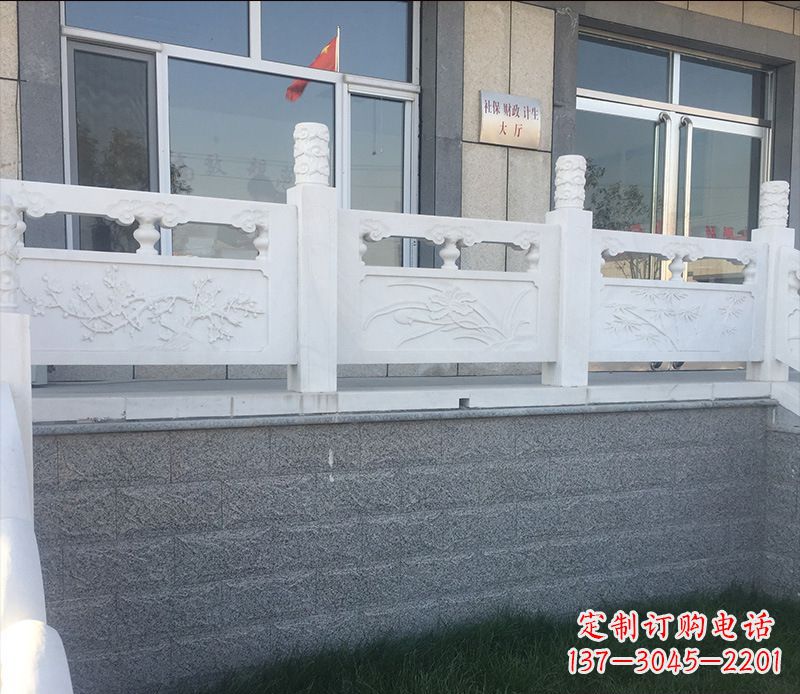 泉州别墅汉白玉栏板景观石雕 (2)