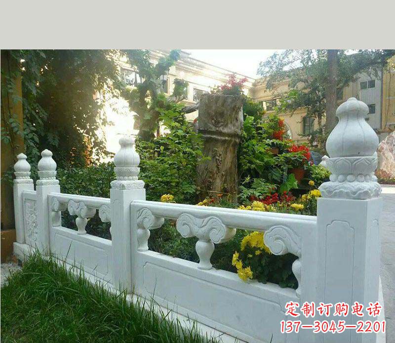 泉州别墅汉白玉栏板景观石雕
