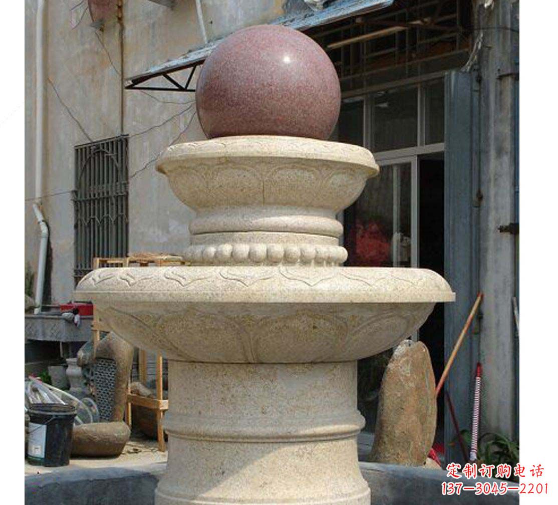 泉州别墅景观大理石风水球喷泉雕塑