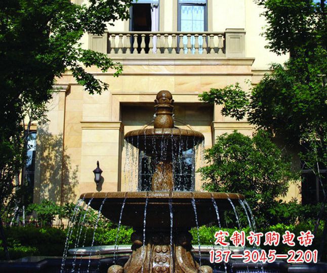 泉州别墅景观多层喷泉石雕 (2)