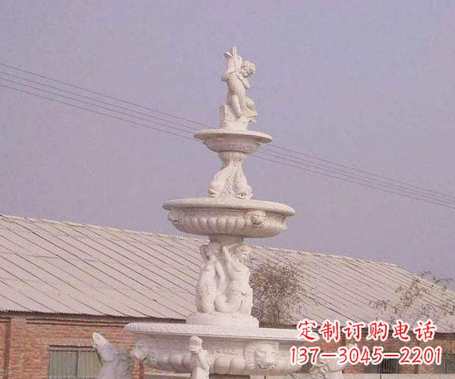 泉州天使般的宁静——别墅景观天使喷泉石雕