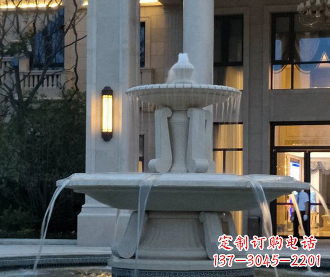泉州别墅景观小区喷泉石雕
