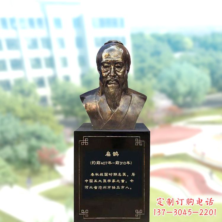 泉州玻璃钢扁鹊著名医生半身像雕塑
