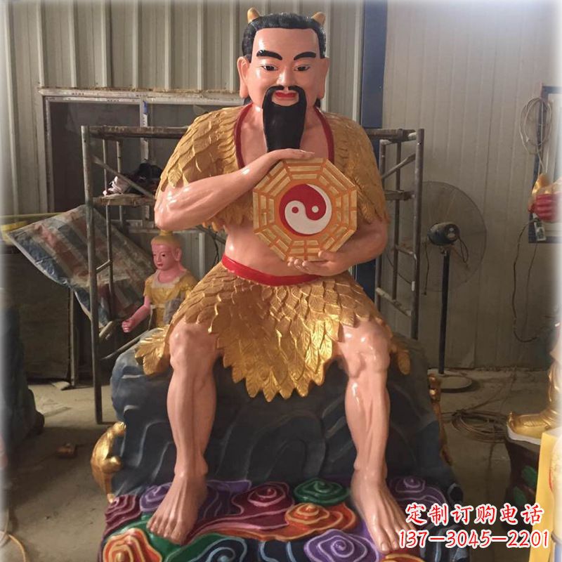 泉州伏羲玻璃钢彩绘神像