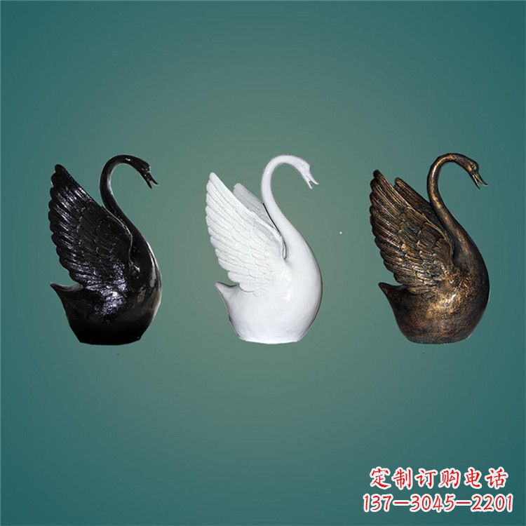 泉州玻璃钢制天鹅雕塑,点缀水景水池