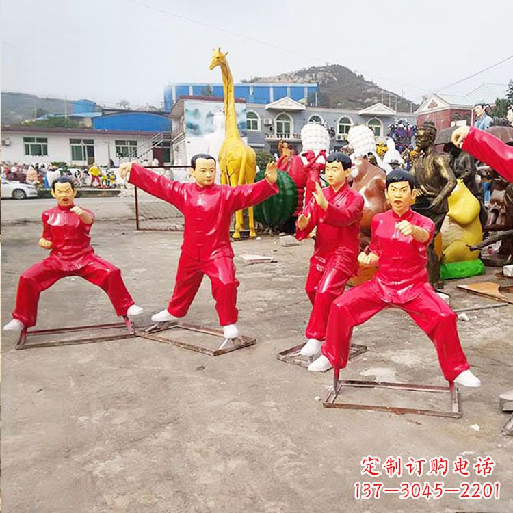 泉州玻璃钢太极拳雕塑展示中国传统文化