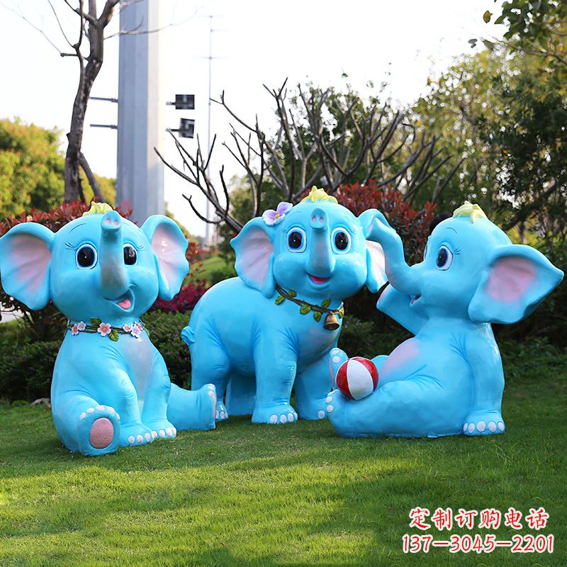 泉州玻璃钢大象雕塑精美的艺术品