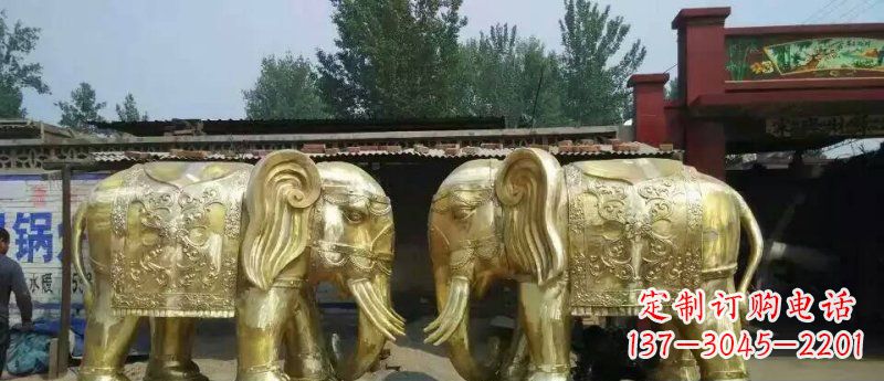 泉州玻璃钢大象雕塑仿铜雕塑的精美之作