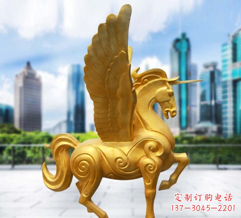 泉州玻璃钢仿铜独角兽雕塑精美雕塑艺术
