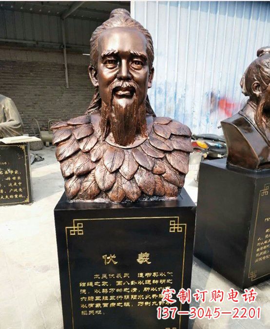 泉州玻璃钢仿铜伏羲头像
