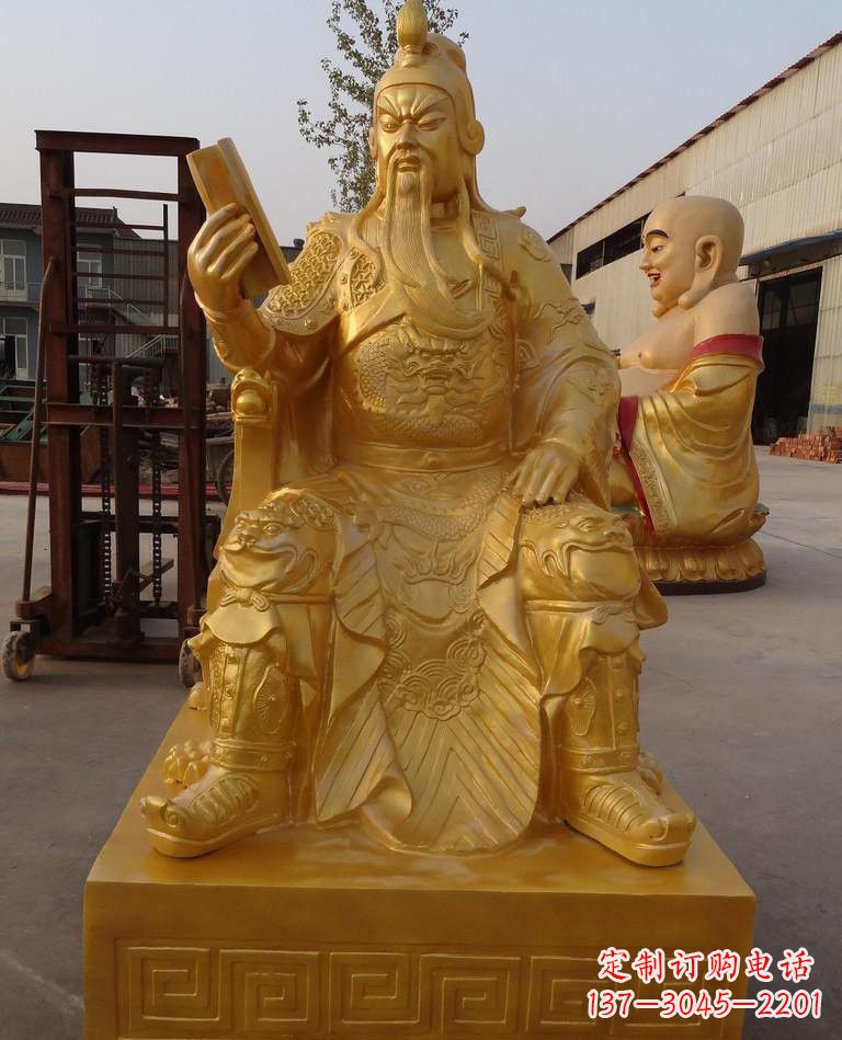 泉州玻璃钢仿铜关公雕塑——传承春秋精神