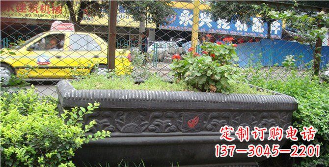 泉州玻璃钢仿铜花盆景观雕塑