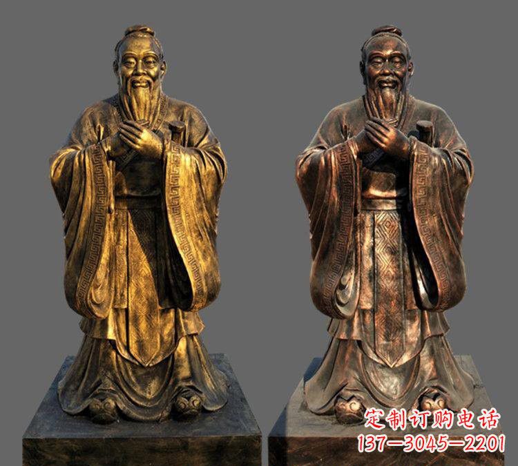 泉州玻璃钢仿铜孔子雕塑——校园名人的荣耀