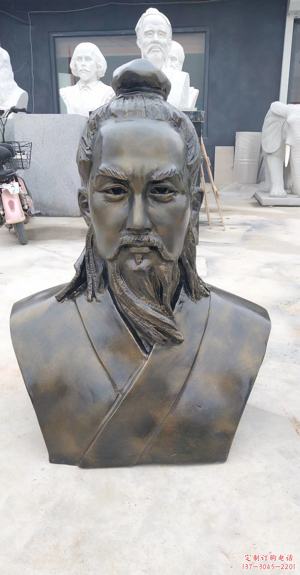 泉州玻璃钢鲁班头像雕塑传承传统雕刻技艺