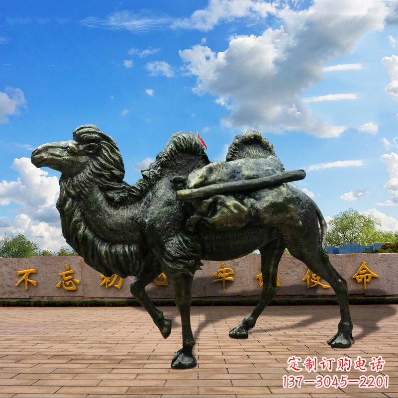 泉州玻璃钢仿铜骆驼雕塑精致经典的艺术
