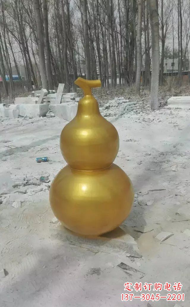 泉州玻璃钢仿铜葫芦雕塑