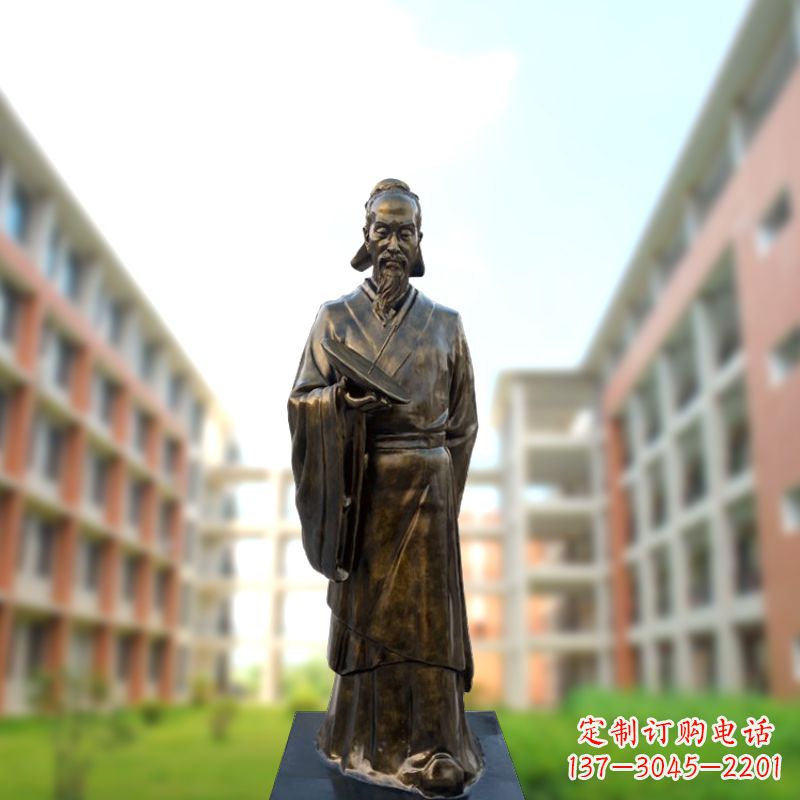 泉州玻璃钢仿铜祖冲之雕塑-学校校园历史名人雕像