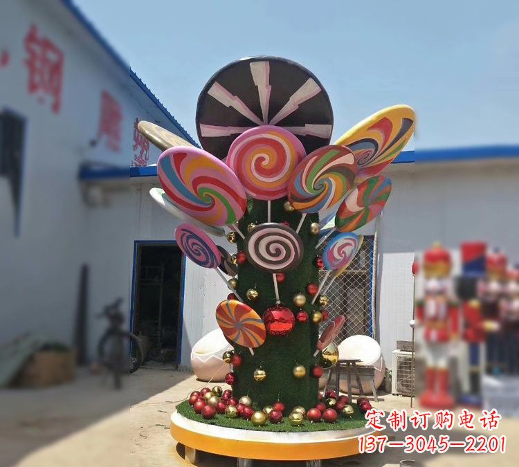 泉州玻璃钢制作的棒棒糖雕塑