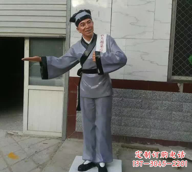 泉州精致玻璃钢店小二雕塑