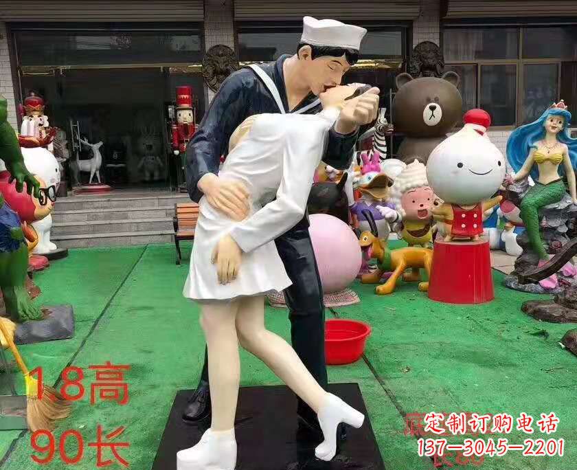 泉州玻璃钢情侣雕塑——浪漫婚庆景观