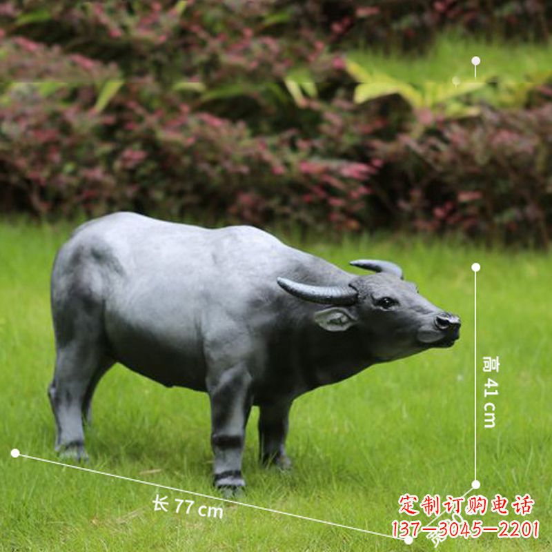 泉州玻璃钢仿真水牛雕塑——点缀公园草坪