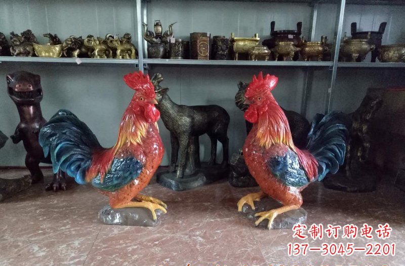 泉州玻璃钢公鸡雕塑——给环境带来美丽的色彩