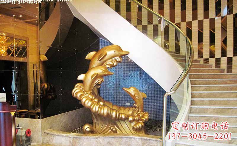 泉州玻璃钢海豚雕塑精美的艺术精品