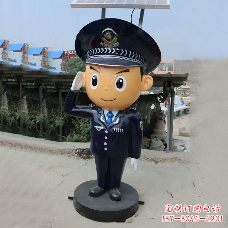 泉州警察雕塑守护社会和谐